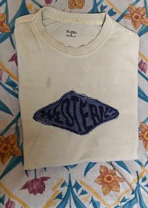 Cream Graphic Print T-Shirt