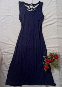 Navy Blue Maxi Dress with Strappy Back