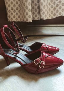 maroon Heeled Pumps