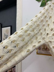 Cream Crochet Knit Sweater