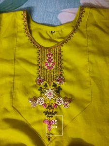 Vibrant Yellow Kurta Set with Pink Dupatta