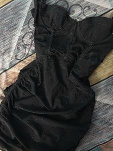Stunning Black Sheer Embellished Dress