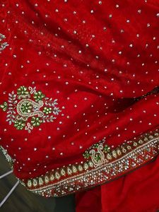 Red Embellished Sari