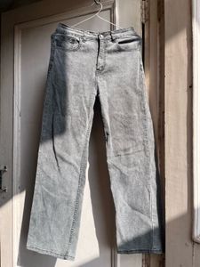 Gray Wide Leg Jeans
