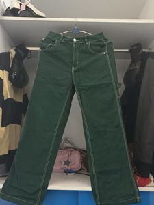bershka Green Wide Leg Jeans