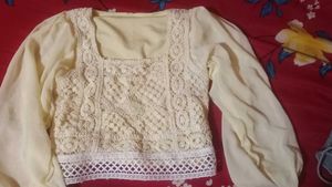 Boho Crochet Square Neck Top