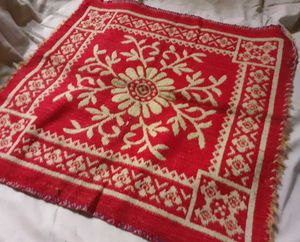 Pooja Mat Pujo Aasan Red Ritual Asan Prayer Chowki