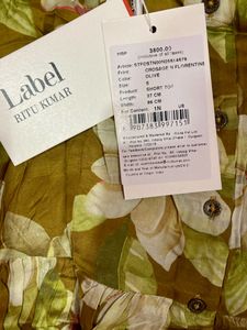 Label Ritu Kumar Olive Floral Print Top