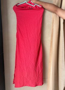 Chic Strapless Ribbed Midi Dress