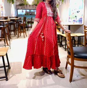 Elegant Red Ethnic Dress