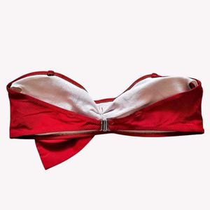 🎀Red Bow Bikini Top 🆕 NWOT M
