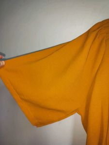 Chic Mustard Yellow Square Neck Top