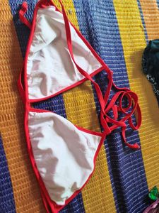 Red String Bikini Top