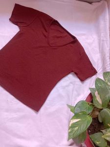 brown V-Neck top