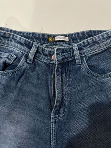 Off Duty Blue Straight-Leg High-Waist Jeans