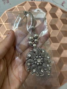 Boho Oxidized Silver Necklace set of 2