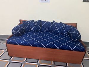 Navy blue  diwaan bedsheet with cushion cover