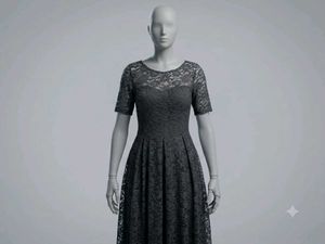 Elegant Lace Short Sleeve Dress