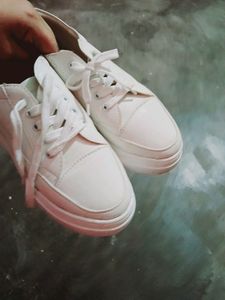 White Platform Sneakers - Size 7
