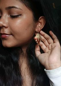 2 pair Unique Gold Leaf Dangle Earrings