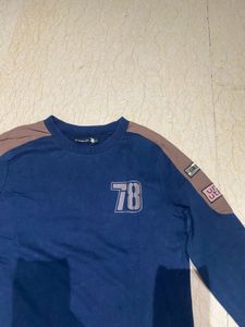 Women Blue Printed Sweatshirt