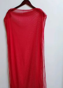 Red &amp; Silver Maxi Dress