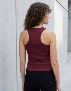 Comfortable Burgundy Ribbed Tank Top