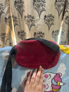 Max Maroon Corduroy Waist Bag