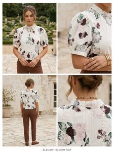 Elegant Bloom Floral Puff Sleeve Top