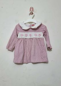 Baby Girls Pink Striped Dress