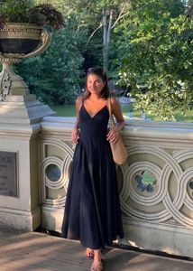 Vero Moda Elegant Navy Blue Midi Dress