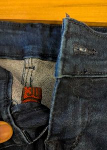 Purple Feather Denim Skirt (M)