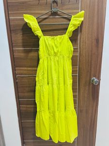Bright Yellow Ruffled Dress