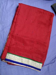 Red Embellished Saree