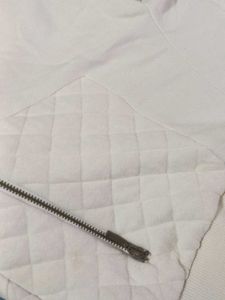 White Quilted Pocket Joggers