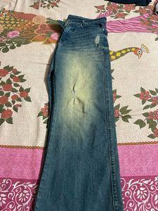 Wide Leg Distressed Jeans