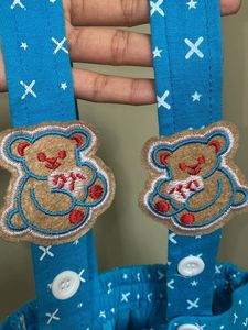 Cute Blue Baby Romper with Teddy Bears