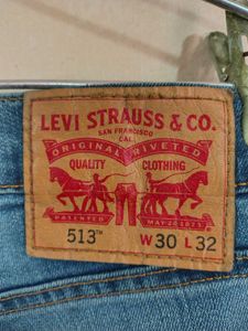 Levi's 513 Blue Slim Straight Fit Jeans | Size 30
