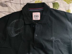 Men's Black Graphic Polo T-Shirt