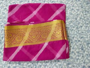 lehriya saree pink/blue