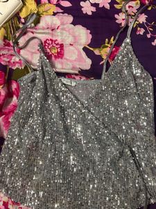 Zara Sequin Wrap style Top