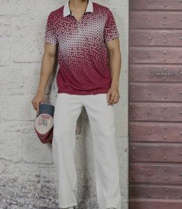 Men's Geometric Print Polo Shirt (Size- XL)