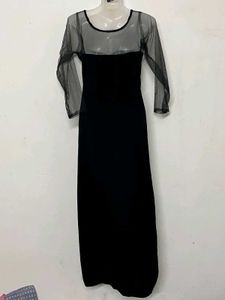 pinteresty Elegant Black Velvet Evening Dress