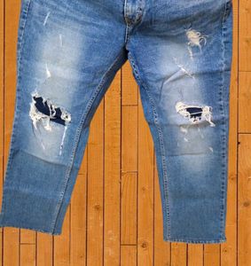 Men's Ripped Blue Denim Jeans