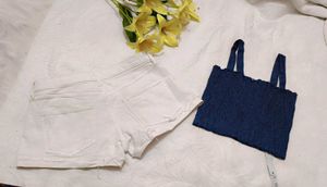 Very Beautiful Denim Tank Top With Gap Shorts