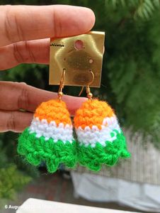 Handmade Tricolor Crochet Earrings