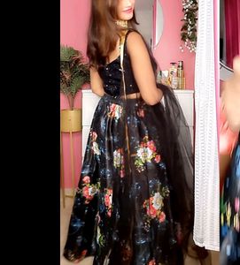 satin lengha Set