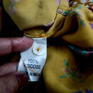 Yellow Printed Kurta