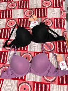 Shyaway Black & Purple Bra Set