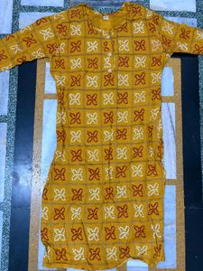 Yellow Bandhani Print Kurta